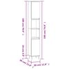 vidaXL Badkamerkast 30x30x190 cm bewerkt hout betongrijs