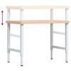 vidaXL Werkbank rechthoekig 100x60x(73-99,5) cm massief beukenhout