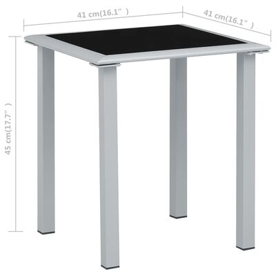 vidaXL Ligbedden 2 st met tafel aluminium taupekleurig
