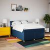 vidaXL Boxspring met matras stof blauw 140x200 cm