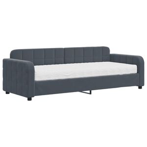 vidaXL Slaapbank met matras 80x200 cm fluweel donkergrijs