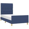 vidaXL Bedframe zonder matras 90x200 cm stof blauw