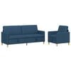 vidaXL Bankenset met opbergruimte 2 pcs Blauw Polyester