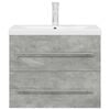 vidaXL 2-delige Badkamermeubelset bewerkt hout betongrijs