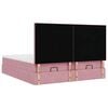 vidaXL Ottoman bed met matrassen en LED's 200x200cm fluweel roze