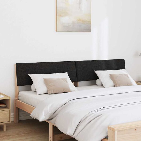 vidaXL Gestoffeerd hoofdbord Zwart 200 cm Massief grenenhout