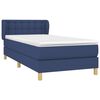 vidaXL Boxspring met matras stof blauw 90x190 cm