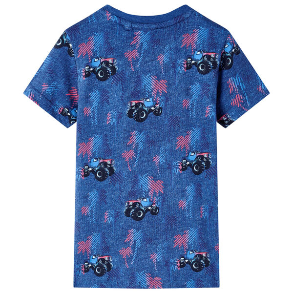 Kindershirt 92 gem&ecirc;leerd donkerblauw