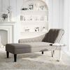 vidaXL Chaise longue met kussen en rechterarmleuning stof taupe