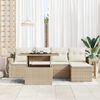 vidaXL Tuin Sofa Set met kussen met opslag 6 pcs Beige Poly riet