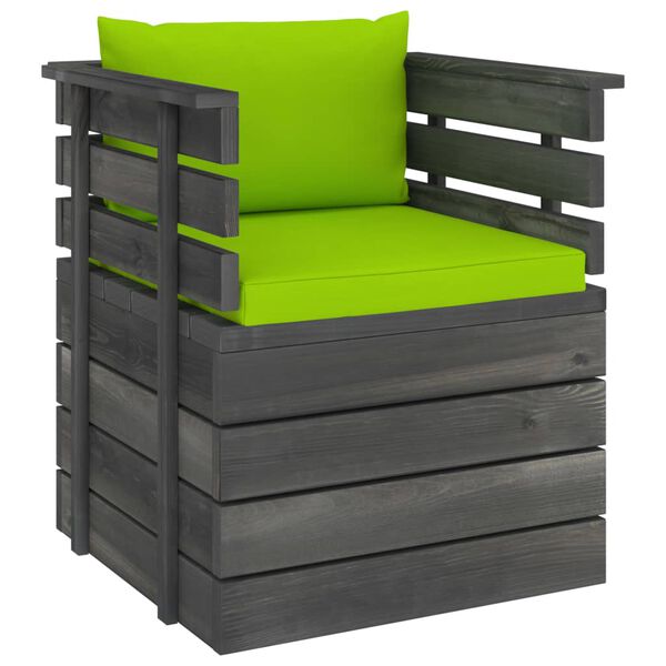 vidaXL 12-delige Loungeset pallet met kussens massief grenenhout