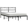 vidaXL Bedframe met hoofdbord metaal zwart 135x190 cm