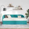 vidaXL Hoekbedframe met Matras met hoofdeinde 2 pcs Turquoise Fluweel
