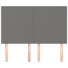 vidaXL Hoofdbord donkergrijs 144x5x118/128 cm Stof