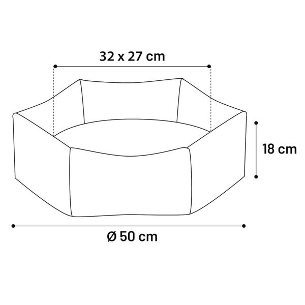 FLAMINGO Hondenmand met rits Panama hexagonaal 50x18 cm taupe