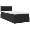 vidaXL Opbergbed met LED met matras met LED Zwart 90 x 190 cm Fluweel