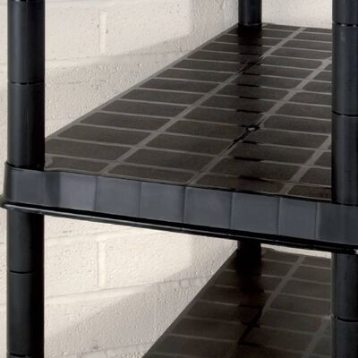 vidaXL Opbergrek 5-laags 340x40x185 cm kunststof zwart