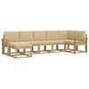 vidaXL Buiten bankenset met kussen 7 pcs Wit en Beige Polyester