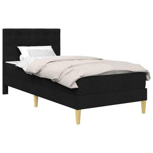 vidaXL Bedframe met matras met hoofdeinde Zwart 90 x 190 cm Stof