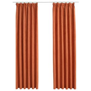 vidaXL Gordijnen verduisterend met haken 2 st 140x175 cm roestkleurig