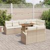 vidaXL Tuin Sofa Set met kussen 9 pcs beige en cr&egrave;mekleurig