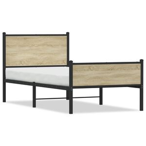 vidaXL Bedframe zonder matras metaal sonoma eikenkleurig 80x200 cm