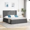 vidaXL Opslag bed met matras Donkergrijs 180 x 200 cm Nep Leer