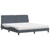 vidaXL Bed met matras fluweel donkergrijs 180x200 cm