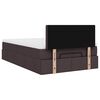 vidaXL Ottoman bed met matras en LED's 120x190 cm stof donkerbruin