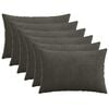 vidaXL Kussensloop 6 st HEERLEN Antracietkleurig 50 x 75 cm corduroy