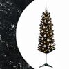 vidaXL Smalle kunstkerstboom met kerstballen 120 cm 150 LED's Warmwit