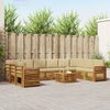 vidaXL Hoekbank Set 11 pcs Natuurlijk en Beige Massief Acaciahout