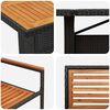 vidaXL Tuin eettafelset 9 pcs Zwart en Bruin poly rattan