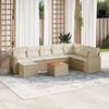vidaXL 9-delige Loungeset met kussens poly rattan beige