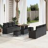 vidaXL Tuin Sofa Set met kussen met opslag met kussen 9 pcs Zwart