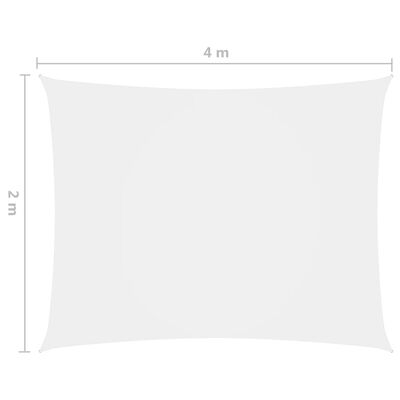 vidaXL Zonnescherm rechthoekig 2x4 m oxford stof wit