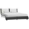 vidaXL Bedframe met LED zonder matras grijs en wit 120x190 cm