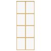 vidaXL Schuifdeur 76x205 cm helder ESG-glas en aluminium goudkleurig