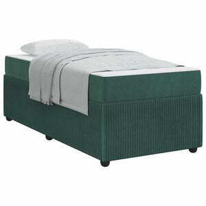 vidaXL Bedframe met matras Donkergroen 100 x 200 cm Stof