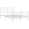 vidaXL Bedframe met hoofd- en voeteneinde metaal wit 120x200 cm