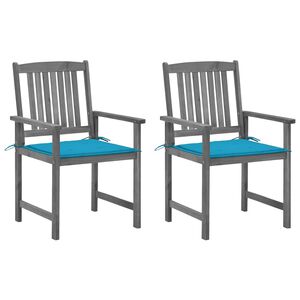 vidaXL Tuinstoelen 2 st met kussens massief acaciahout grijs