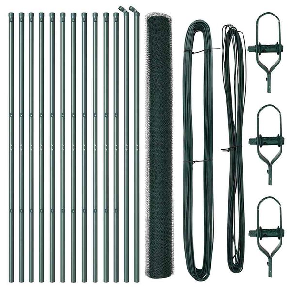 vidaXL Afrasteringspaal Groen 25 x 1,6 m (13 mm gaas) Staal en PVC