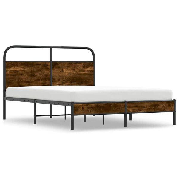 vidaXL Bedframe zonder matras bewerkt hout gerookt eiken 140x200 cm