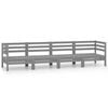 vidaXL 4-delige Loungeset massief grenenhout grijs