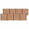 vidaXL Hek set 8 st 1391 x 186 cm WPC en Aluminium Bruin