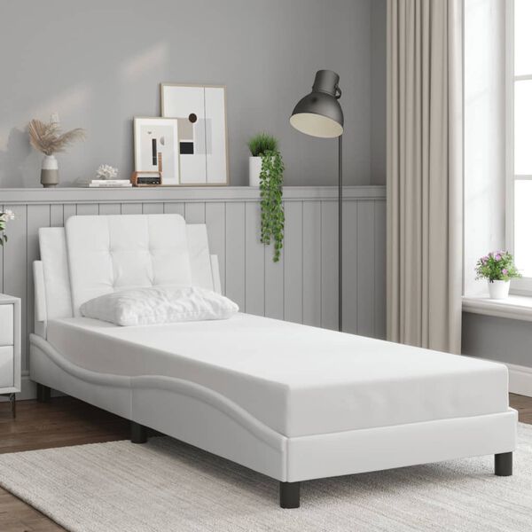 vidaXL Bedframe zonder matras "Zadar" kunstleer wit 90x200 cm