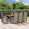 vidaXL 9-delige Tuinset met kussens poly rattan grijs