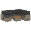vidaXL 8-delige Loungeset met kussens poly rattan grijs