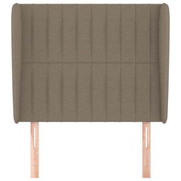 vidaXL Hoofdbord met randen 103x23x118/128 cm stof taupe