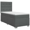 vidaXL Boxspringbed met matras Donkergrijs 90 x 190 cm Stof